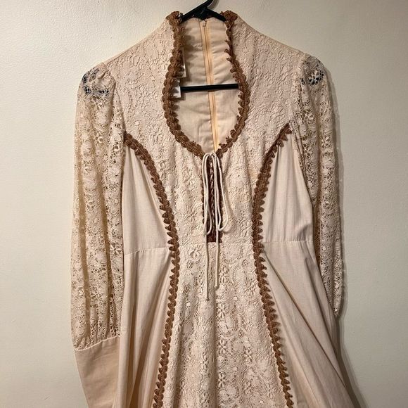 GUNNE Sax 1970s Vintage Zip Sleeves Dress - Picture 12 of 14